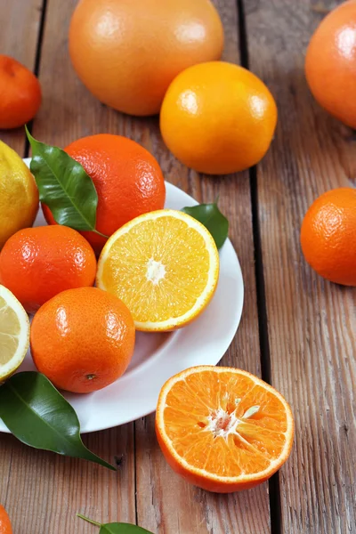 Cítricos - naranja, limón, mandarina, pomelo — Foto de Stock