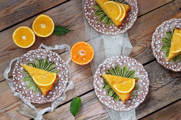 Polenta och citron smör tårta — Stockfoto