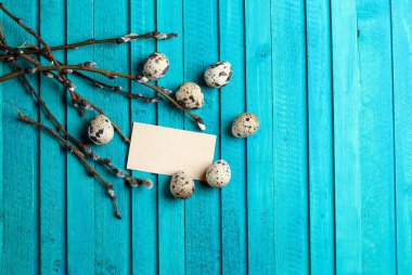Quail eggs and willow branch