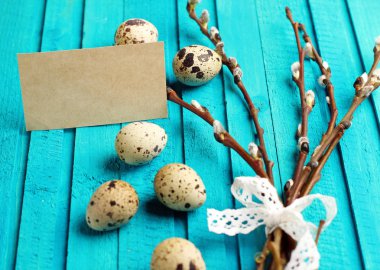 Quail eggs and willow branch