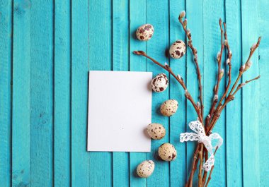 Quail eggs and willow branch