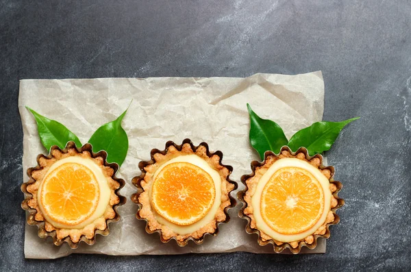 Hand gemaakte taart, taartje met citroen wrongel — Stockfoto