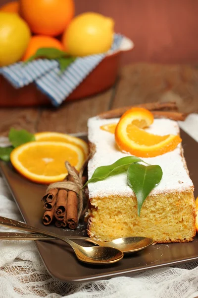 Torta arancione fatta in casa — Foto Stock