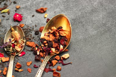 Herbal tea on a black chalkboard