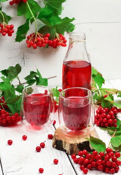 Viburnum (guelder rose) drink in glass — Stock Photo, Image