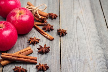 Sonbahar elma baharat, yıldız anason ve tarçın ile