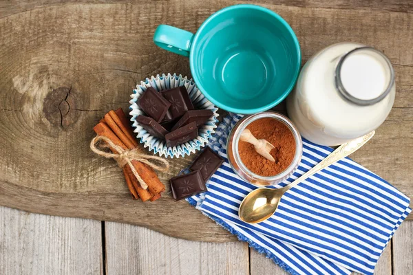 Ingredients for homemade cacao (cocoa) — Stock Fotó