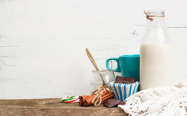 Ingredients for homemade cacao (cocoa) — Stock Fotó