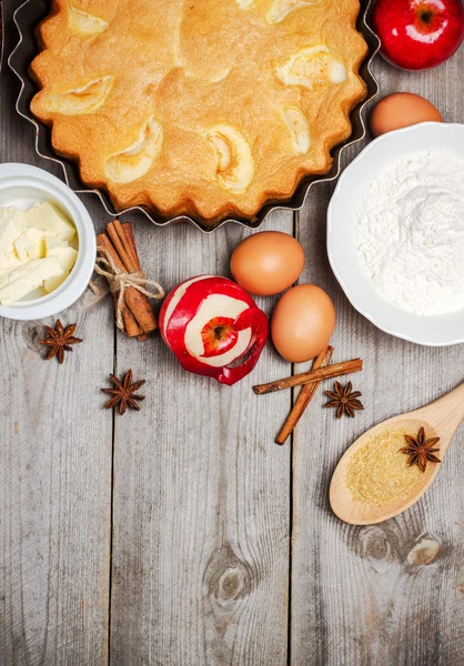 Ingredientes para torta de maçã — Fotografia de Stock