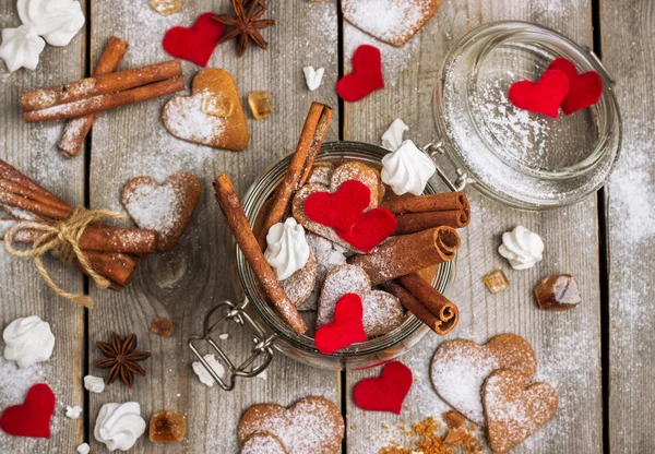 Handmade heart cookies for Valentine day — Stock Photo, Image