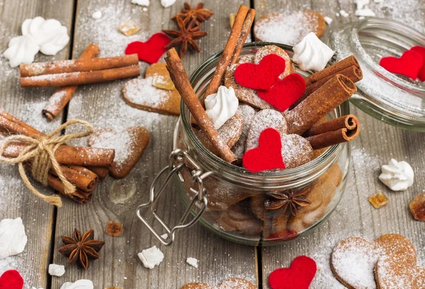 Handmade heart cookies for Valentine day — Stock Photo, Image