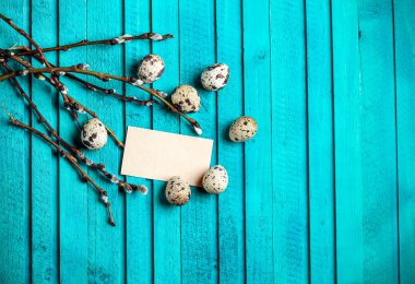 Quail eggs and willow branch