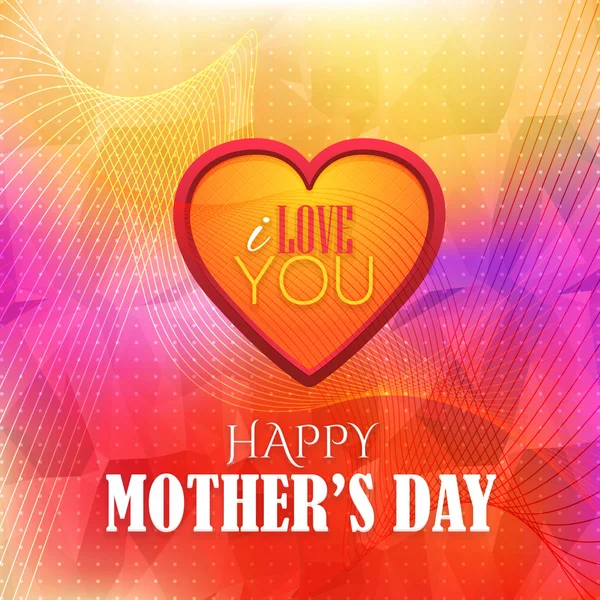 Feliz Dia das Mães Multicolorida Baixo Fundo Poly. Anúncio e Celebração Mensagem Poster, Modelo de panfleto — Vetor de Stock
