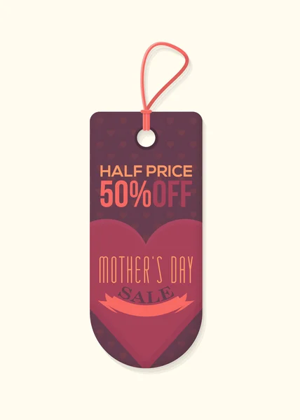 Anneler günü fiyat kavramı etiket, Banner, dikey etiket vektör tasarımı — Stok Vektör