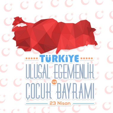 Geometrik Stil Türkiye Haritası - İngilizce 