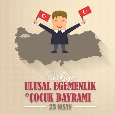 Türkiye Cumhuriyeti Harita ve Kutlama Kartı, Tebrik Mesajı Afişi, Arka Plan, Rozetler - İngilizce 