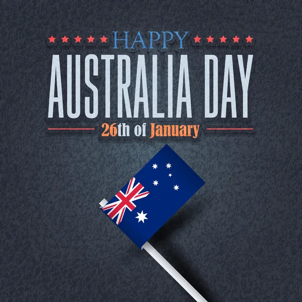 Retro Style Australia Day Background, National Celebration Card, Grunge Background, Badges Vector Emblem — Stock Vector