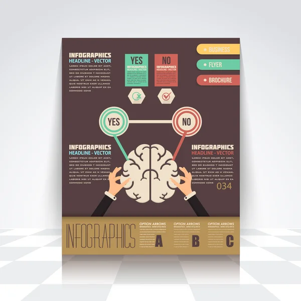 Modelo de Infográficos de Negócios, Folheto, Elementos de Ícone, Design de Brochura Corporativa —  Vetores de Stock