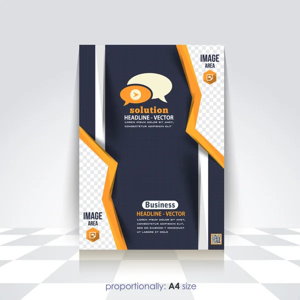 Flat Business A4 Folleto y folleto. Portada del catálogo, folleto corporativo y diseño de fondo — Vector de stock