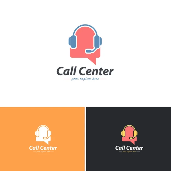 Call Center vektoros ikonok, logók, jel, szimbólum sablon — Stock Vector