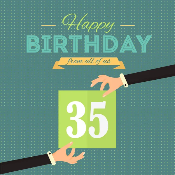 Happy urodziny vector Design. Ogłoszenie i uroczystość plakat wiadomości, ulotka Age 35 — Wektor stockowy