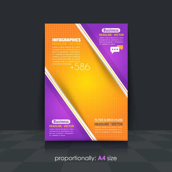 Levendige kleuren business concept A4 flyer en brochure. Catalogus omslag sjabloon, Corporate veelkleurige Leaflet design — Stockvector
