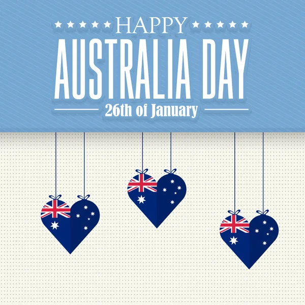 Australischer Tag Thema, nationale Feierkarte, flacher Hintergrund, Abzeichen — Stockvektor