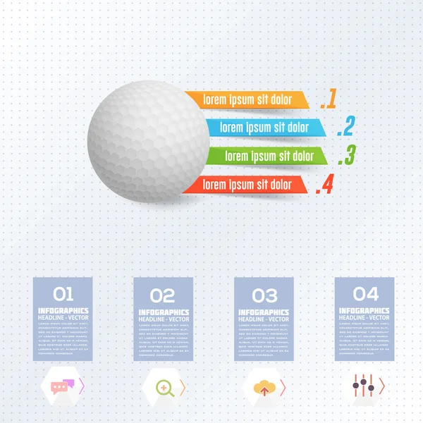 Golf Ball Konsept Infographics Tasarım — Stok Vektör