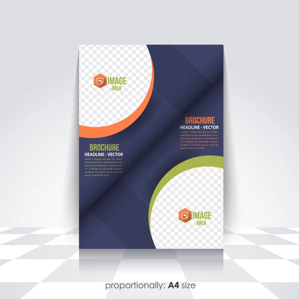 Vektor Business a4 Flyer und Broschüren Design. elliptische Bilderbox Katalog Cover-Vorlage, Corporate Leaflet — Stockvektor