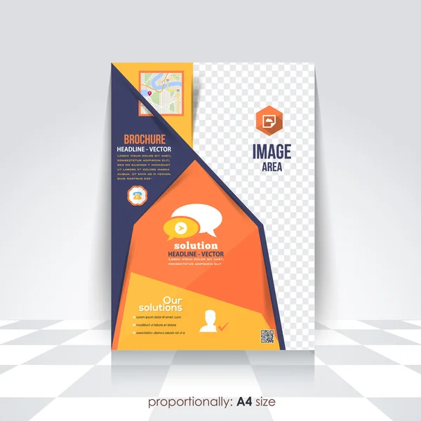 İş A4 Afiş ve broşür. Katalog kapak şablonu, kurumsal broşür tasarım — Stok Vektör