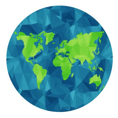 Çokgen Tarzı Düz Dünya Sembolü