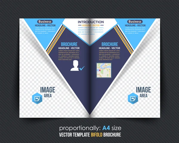 Business Bi-fold. Driehoek elementen Corporate Leaflet, Vector brochure — Stockvector