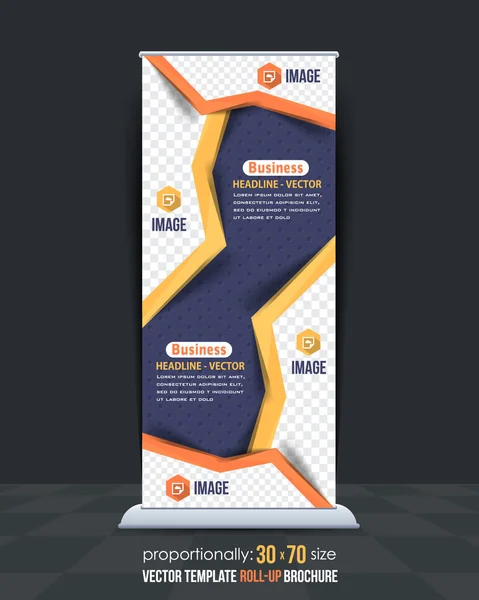Multifunctionele platte stijl business concept Roll-up banner ontwerp — Stockvector