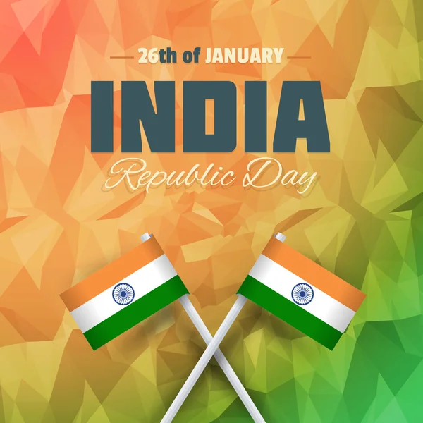 Індія день Республіки концепція різнокольорових полігональних фону — стоковий вектор
