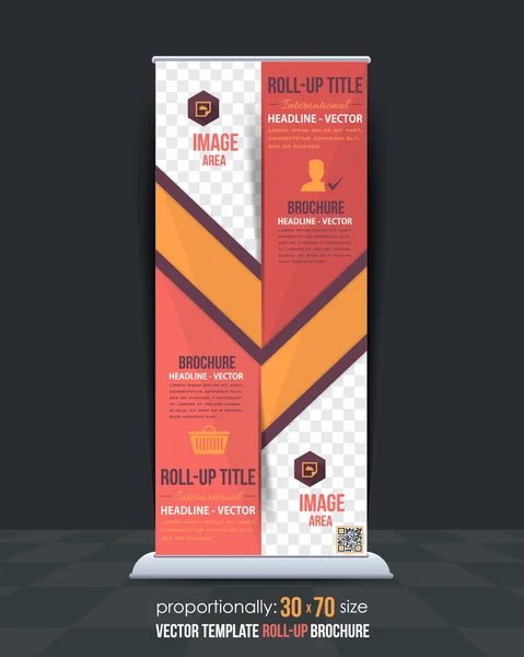 Lapos stílusú üzleti koncepció Roll-Up Banner tervezés — Stock Vector