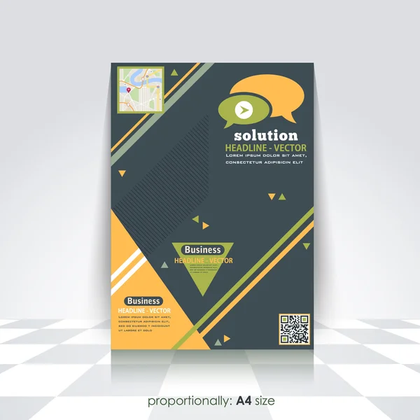 A4 Flyer dan Brochure. Sampul Katalog, Leaflet Perusahaan dan Desain Latar Belakang - Stok Vektor