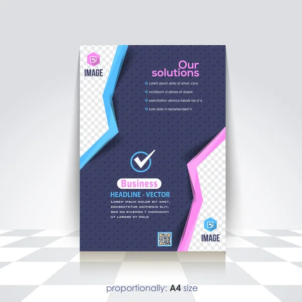 Flyer e Brochure Flat Business A4. Copertina del catalogo, volantino aziendale e design dello sfondo — Vettoriale Stock