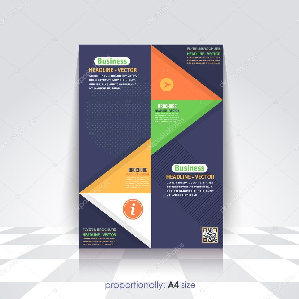 Business A4 Flyer and Brochure. Catalog Cover Template, Corporate Leaflet  Design, Geometric Background Stock Vector Image by ©VectorWeb #113530426