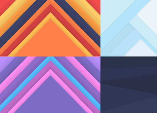 Diseño de materiales. Set de fondo inusual estilo plano vectorial — Vector de stock