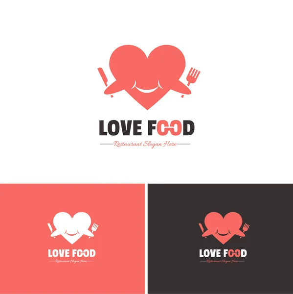 Coração Elemento Amor Alimentação Vetor Ícones, Logos, Sinal, Modelo de Símbolo — Vetor de Stock