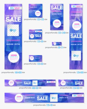 Poligonal Arka Plan İş Standart 10 Boyutlar Web Sitesi Banners Şablon Büyük Koleksiyon