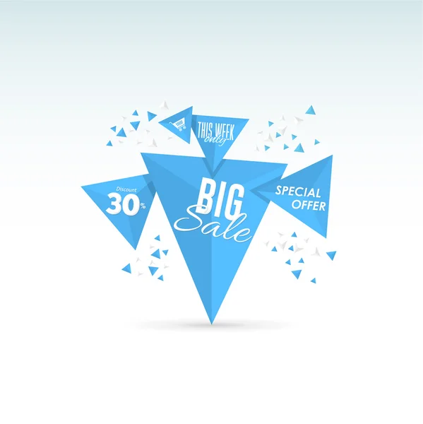 Blue Colors Vector Big Sale Banner — стоковый вектор