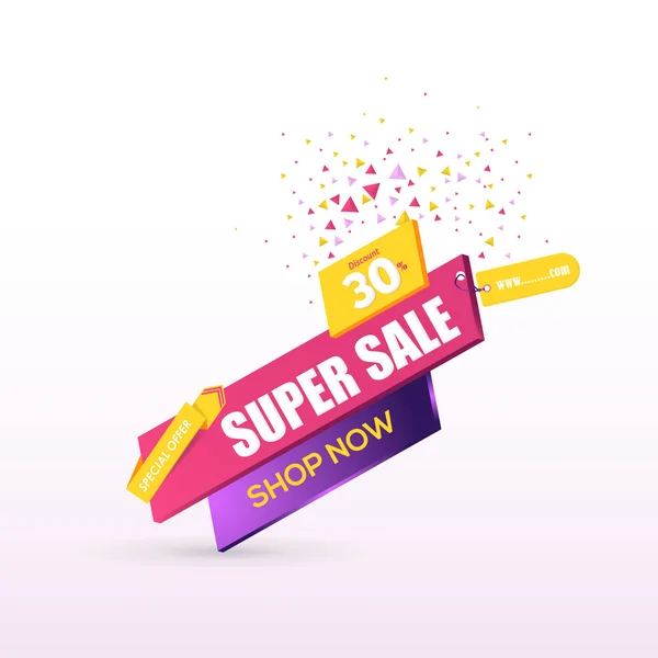 Super Sale Concept Banner Template, Web Ad, Card Design — Stock Vector