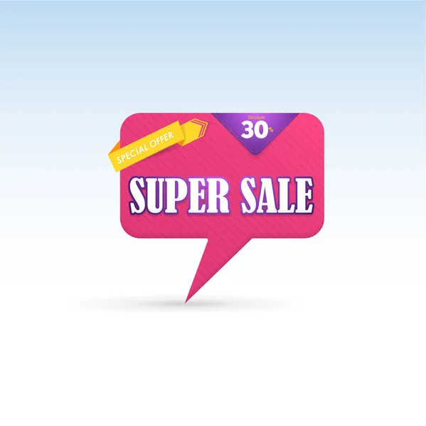 Vivid Colors Website Banner Design, Big Sale Concept Speech Bubble Banner — Stock Vector