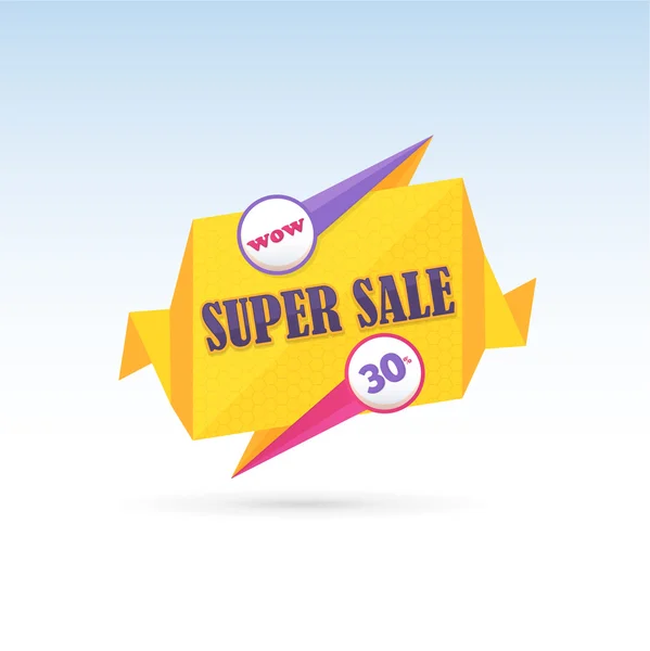 Векторный баннер, веб-реклама, дизайн карт, онтальный Header. Шаблон баннера Super Sale — стоковый вектор