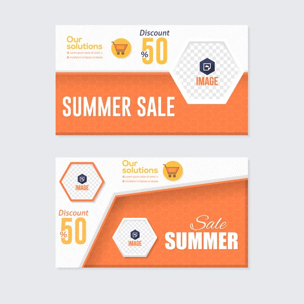 Summer Sale concept website banner, horizontale achtergrond — Stockvector