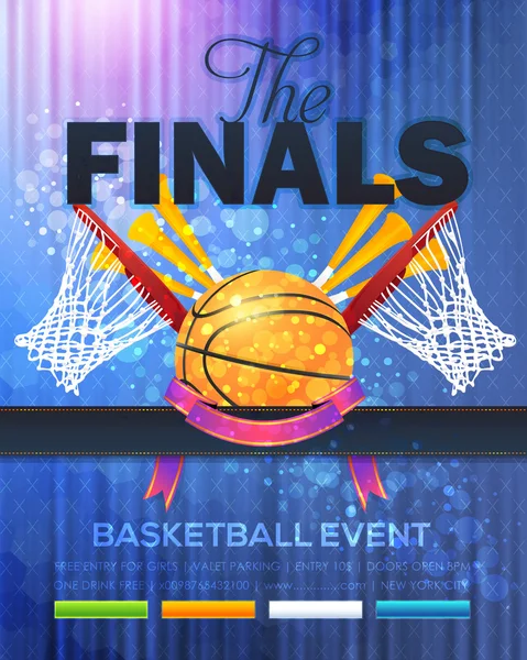 Póster de evento de baloncesto Plantilla Vector Diseño — Vector de stock