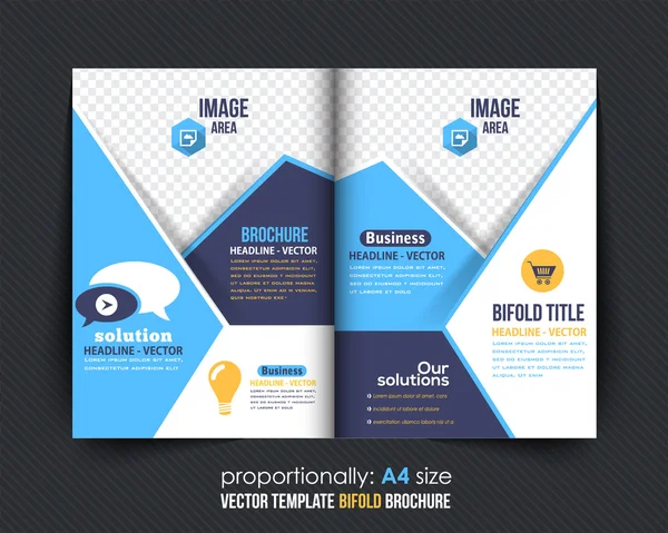 Bi-Fold Brochure Design. Corporate Leaflet, Cover Template — Stock Vector
