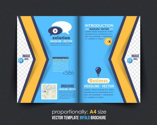 Multifunctionele Bi-fold A4 brochure. Corporate Leaflet, cover ontwerp — Stockvector
