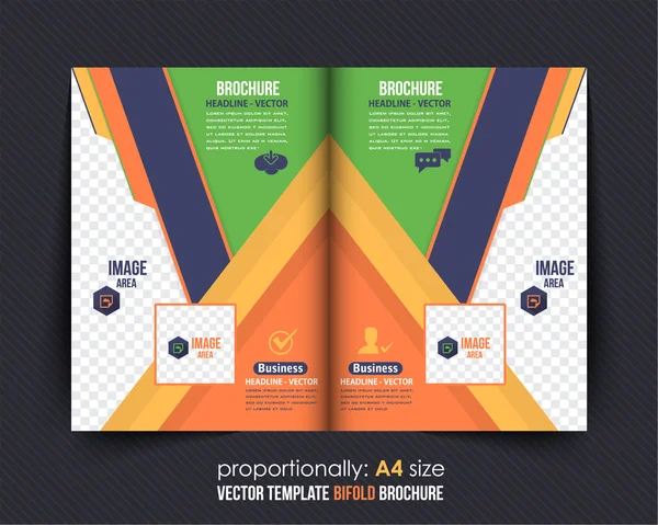 Colorful Multipurpose Complex Bi-Fold A4 Brochure Design. Corporate Leaflet, Cover Template — Stock Vector